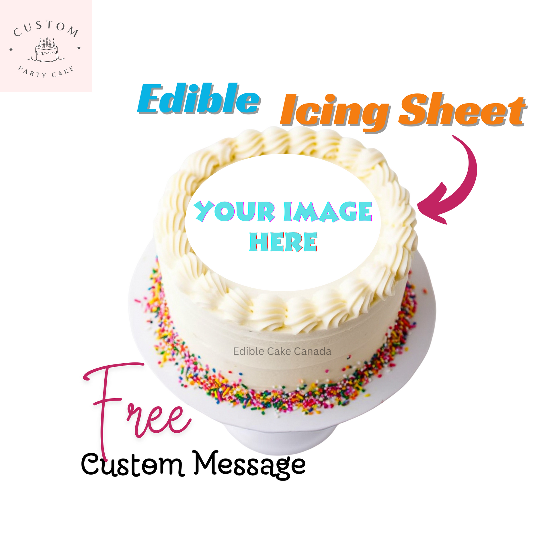 CUSTOM EDIBLE Photo Image Logo Icing Sheet Cake Topper   20